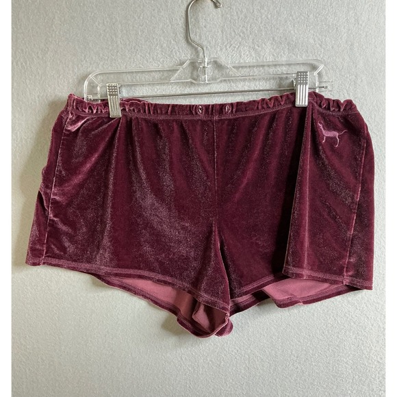 PINK Victoria's Secret Other - PINK Victoria's Secret L-XL Velvet Pajama Shorts Burgundy